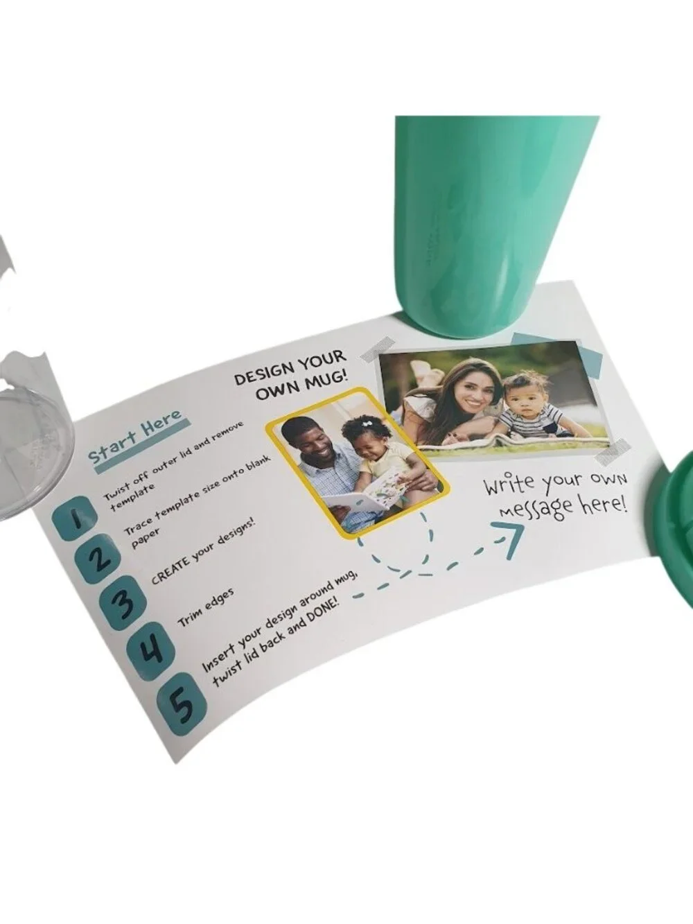 Mint Green Travel Mug Plastic Tumbler Design Your Own Divided Insert Mother Fath